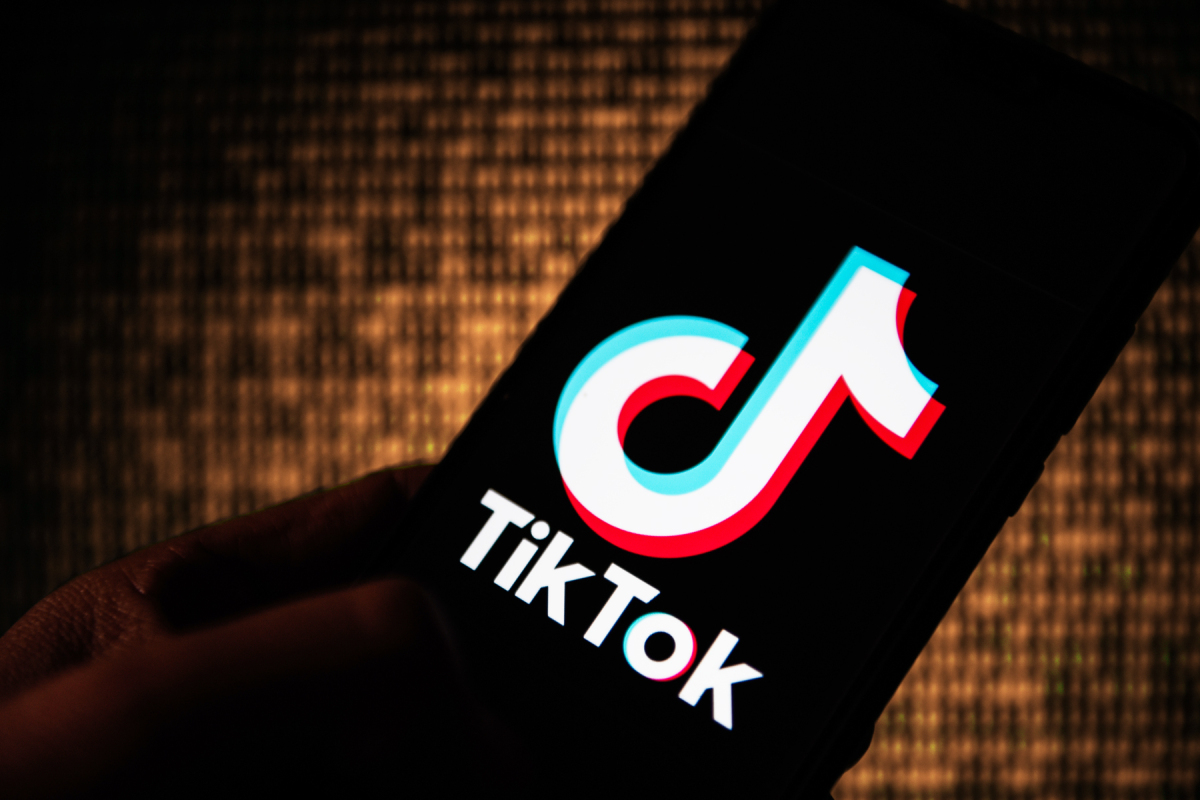 POLAND - 2020/02/17: In this photo illustration a Tik Tok logo seen displayed on a smartphone. (Photo Illustration by Omar Marques/SOPA Images/LightRocket via Getty Images)